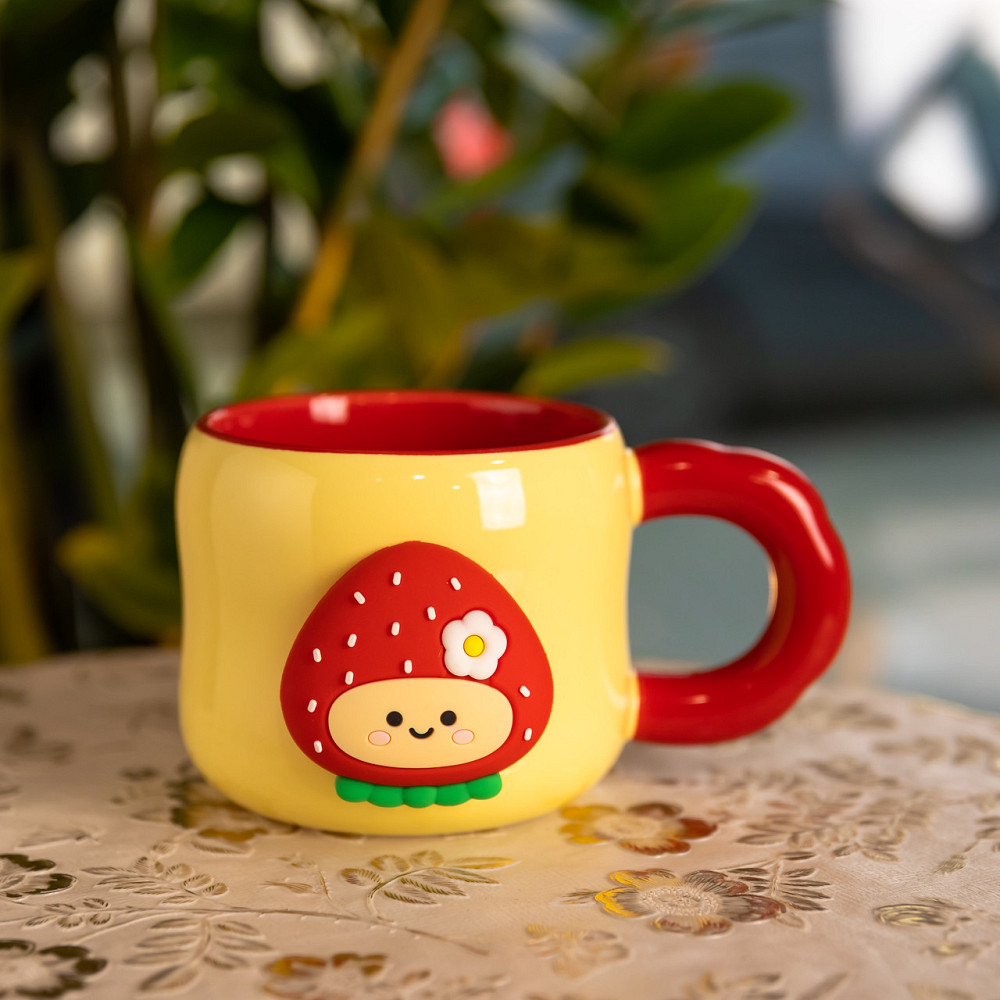 Кубок порцелянова з магнітом Поулиниця 400 (мл) подарункова кружка прикольна чашка для дітей на подарунок Жовтий з червоним FM-53A Коломия - фото 1