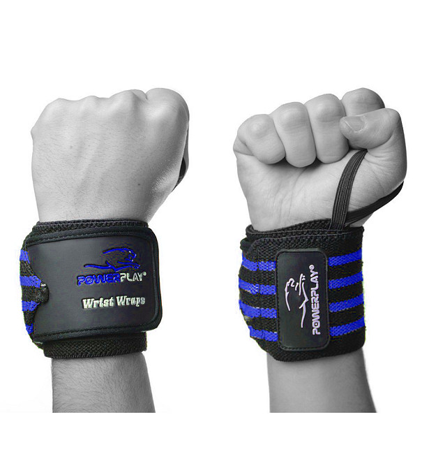 Кистьові бинти PowerPlay 3081 Gym WristT Wraps Чорно-Сині Кам'янське - фото 1