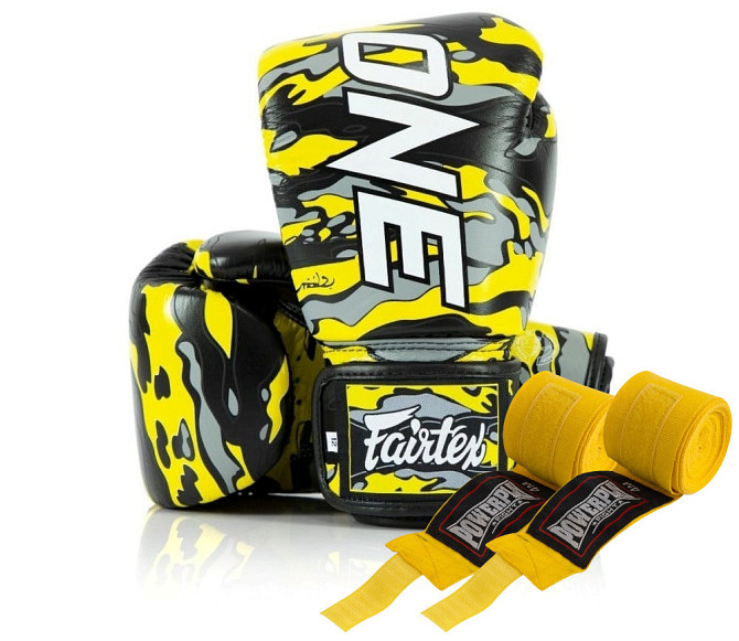 Боксерські рукавиці Fairtex BGV-ONE X STBG (натуральна шкіра) 12 унцій (бинти в комплекті) Каменское - изображение 1