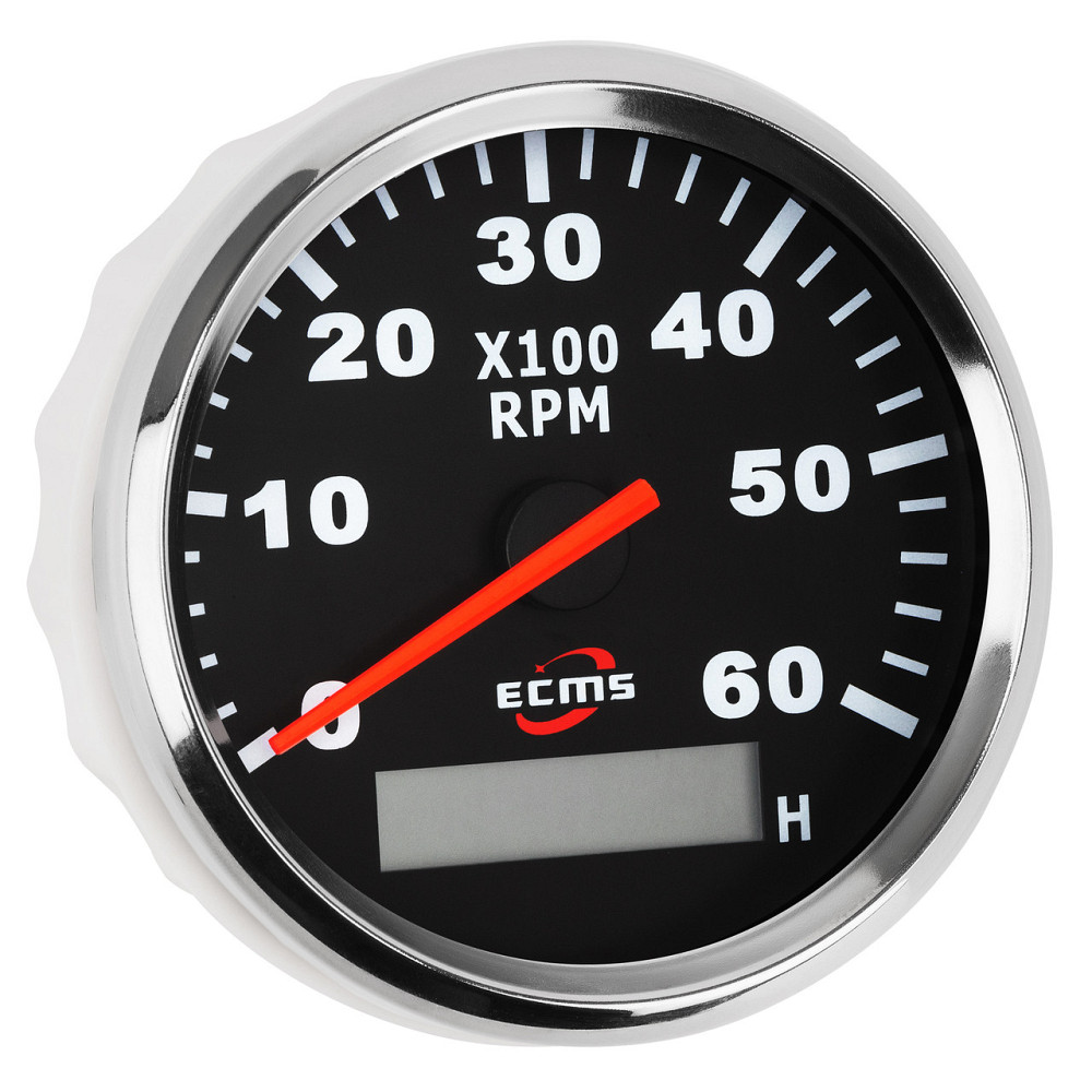 Тахометр з лічильником мотогодин ECMS CMH3-BS-3K 85 мм (Чорний) 0–3000 RPM Київ - фото 2