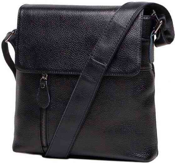 Сумка мессенджер Vintage 14576 кожаная Черная Киев