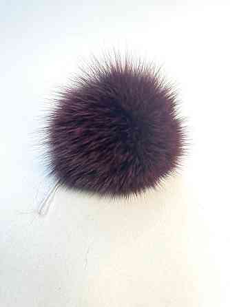 Помпони з натурального хутра песця на шапку 10-12см Бордовий Харків