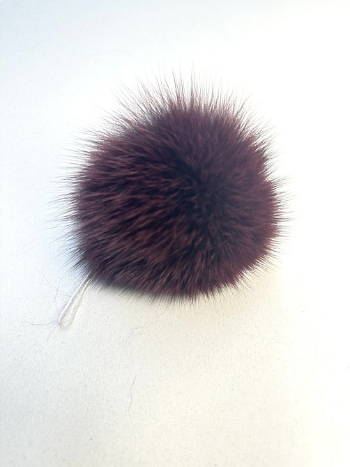 Помпони з натурального хутра песця на шапку 10-12см Бордовий Харків - фото 1