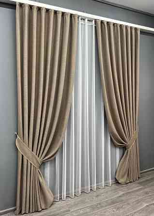 Комплект готових штор VR-Textil TWEED_V № 1912ш Капучино 150х290 см 2 шт (33-0980) Київ