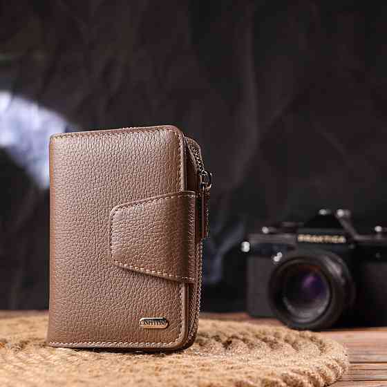 Надійне вертикальний портмоне для жінок з монетницею на блискавці з натуральної шкіри флотар CANPELLINI 21606 Бежеве Київ