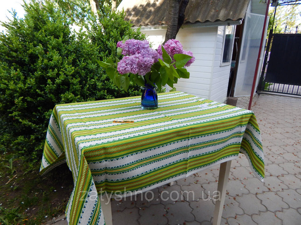 Скатертина вишита салатова в ресторан Київ - фото 4