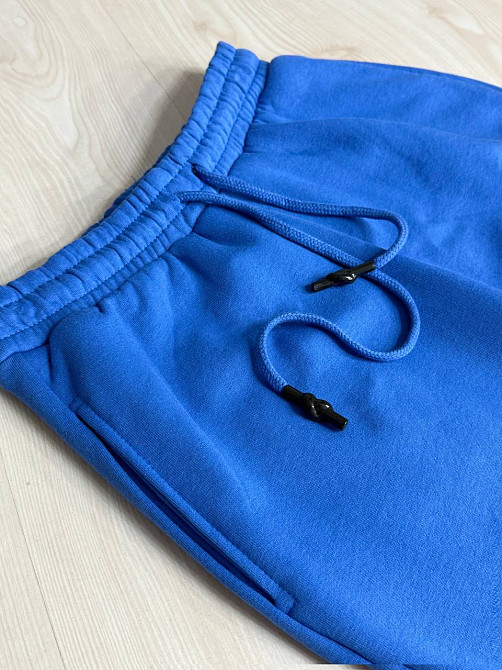 Штаны женские OLIVIA 2236 спортивные кюлоты укороченные на флисе синие, синий, L Киев - изображение 18