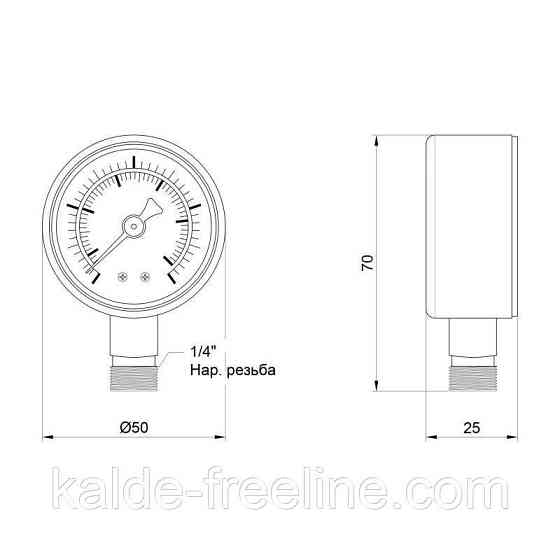 Манометр SD Plus 50 мм. 4 бар, 1/4