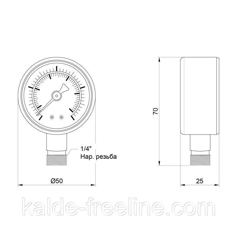 Манометр SD Plus 50 мм. 4 бар, 1/4