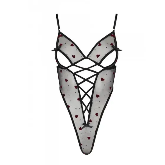Еротичний боді з малюнком Passion LOVELIA BODY XXL/XXXL, black Львів
