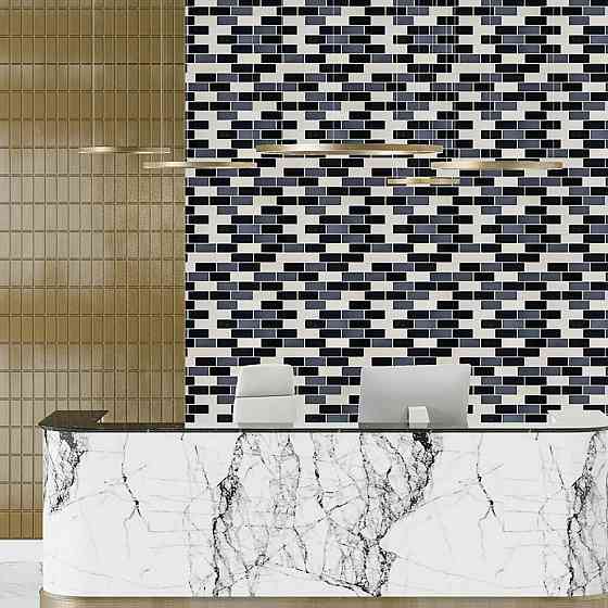 Самоклеющаяся полиуретановая плитка черный серый молочный кирпич 305х305х1мм (D) SW-00001329 Киев