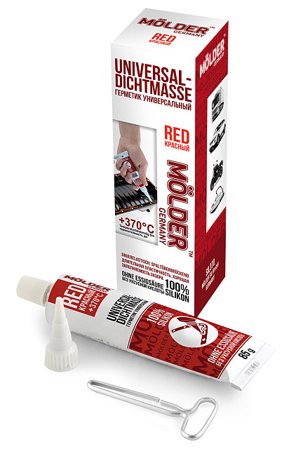 Герметик високотемпературний Molder червоний 100% силіконовий без запаху (85г + 370⁰C) Київ - фото 1