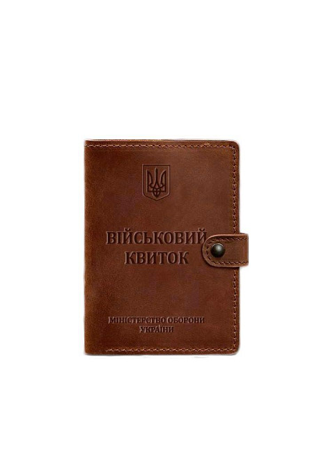 Шкіряна обкладинка портмоне для військового квитка 15.0 коричнева обкладинка на військовий квиток з відділом для карток Одеса - фото 6