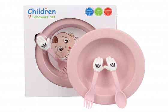 Набор детской эко посуды 68-802, розовый Винница