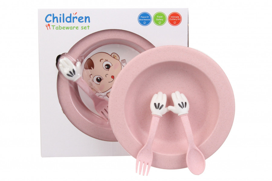 Набор детской эко посуды 68-802, розовый Винница - изображение 3