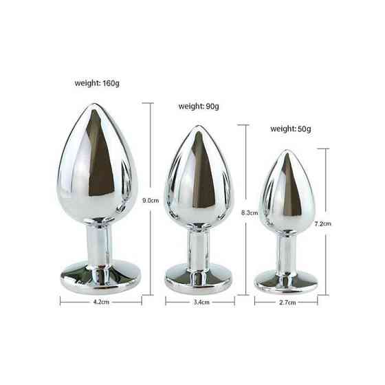 Набор стальных анальных пробок - Фиолетовый - 3 шт. (S/M/L) – Анальные игрушки Винница