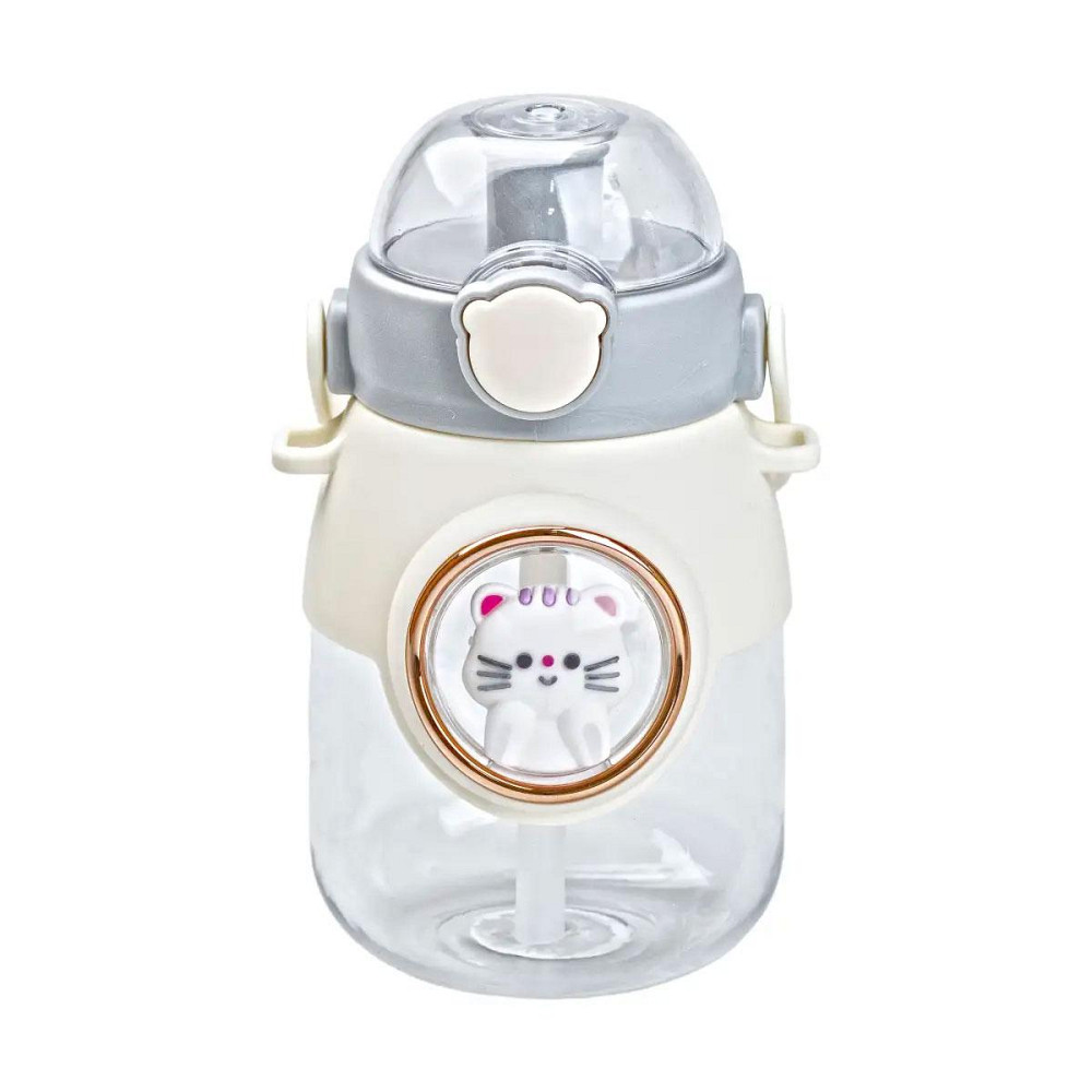 Детская бутылка для воды с трубочкой и ручкой, 820 мл, серый Киев - изображение 4