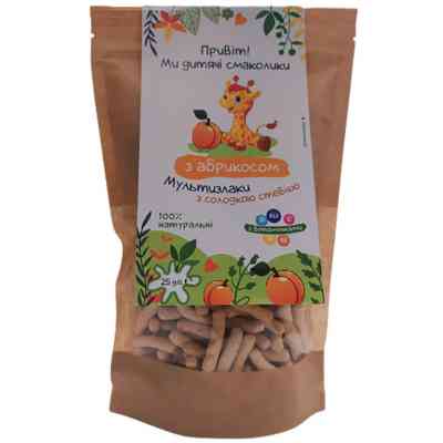 Дитяче печиво Дитячі Смаколики Палички неглазуровані Мультизлаки з чіа та абрикосом 25 г (1181040) Вінниця