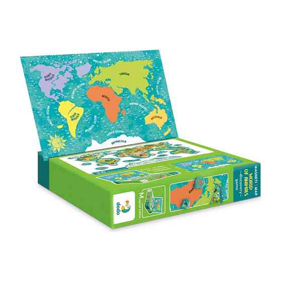 Дитяча магнітна мапа світу тварини 200267, 36 елементів Вінниця