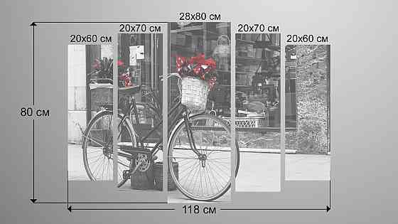 Модульна картина Квіти Велосипед Art-101_5 Київ