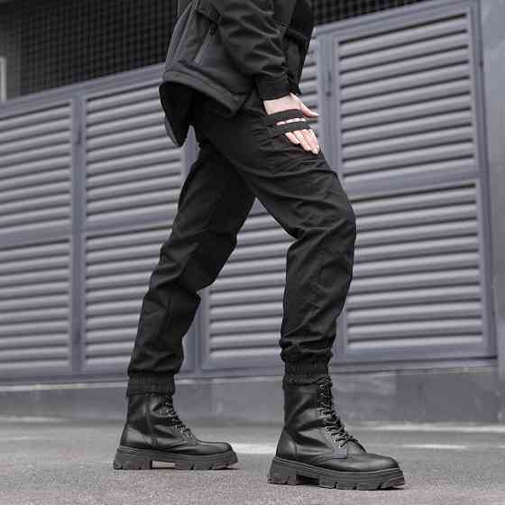 Брюки-карго для женщин весенние/осенние с карманами черные Pobedov Papin Brodyaga Женские Киев