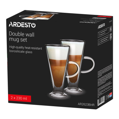 Набор чашек Ardesto BHR 230 мл 2 шт прозорий (AR2623BHR) Винница - изображение 2
