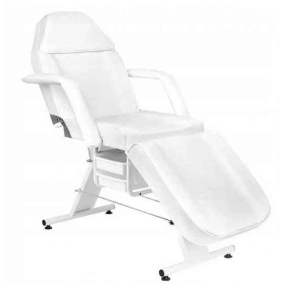 Косметологічне крісло-кушетка 202 стаціонарна механічна з лотками для аксесуарів Київ