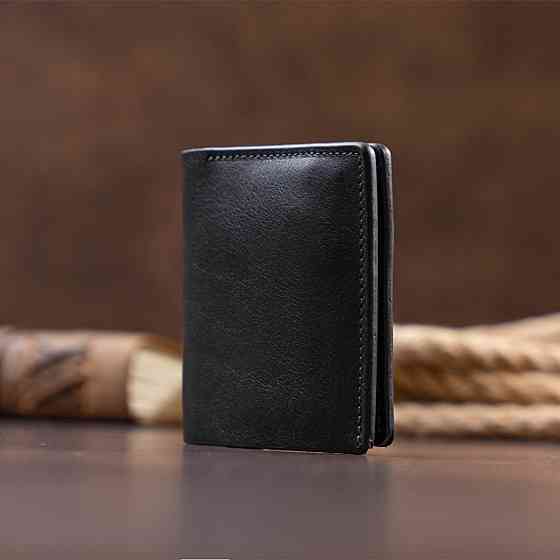 Стильное портмоне-кредитница комби в гладкой коже GRANDE PELLE 11327 Черное Киев