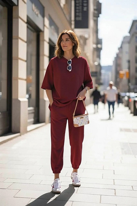 Жіночий повсякденний костюм футболка зі штанами Бордо 42/44 Харків - фото 1
