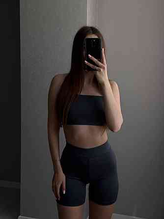 Женский стильный спортивный комплект двойка из эластичной ткани микродайвинг Графит Одесса