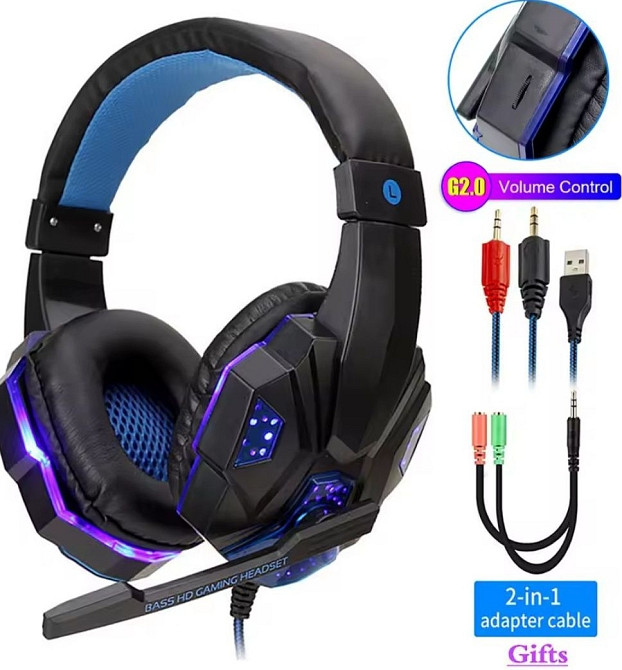 Ігрові провідні стерео навушники з мікрофоном та підсвідкою. Харків - фото 1