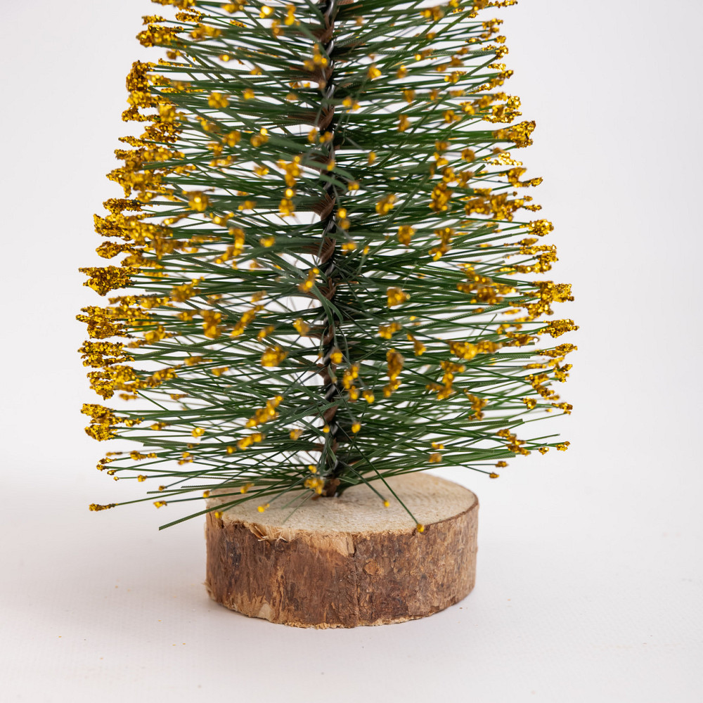 Lugi Новорічна настільна ялинка золота Стріла 25 см на дерев'яній підставці SOK-М-12-4 Коломия - фото 5