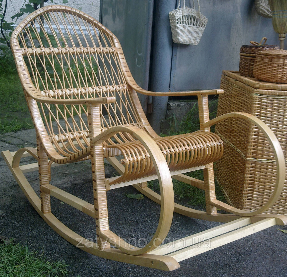 Кресло качалка плетенное из лозы | кресло-качалка для отдыха садовая для дачи Киев - изображение 1
