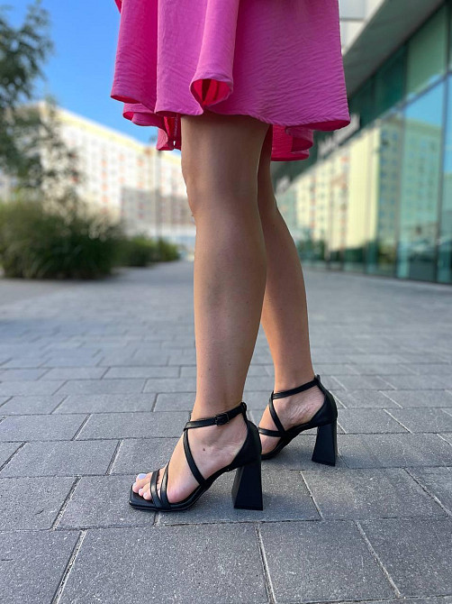 LIRIO Босоніжки жіночі літні стильні на підборах чорні з натуральної шкіри стильні LIRIO L0195 Коломыя - изображение 2