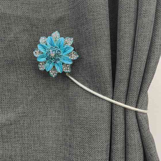 Магніти для штор та гардин "Flowers" набір 2 шт Блакитний (81-224) Київ