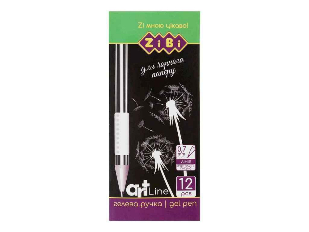 Ручка гелевая, 0,6 мм, белая ZB.2208-12 ТМ ZiBi Киев - изображение 1