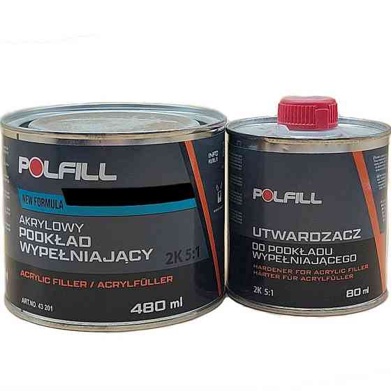 Грунт акриловий 5:1 2K Eco сірий 400мл+80мл затв. Polfill Київ