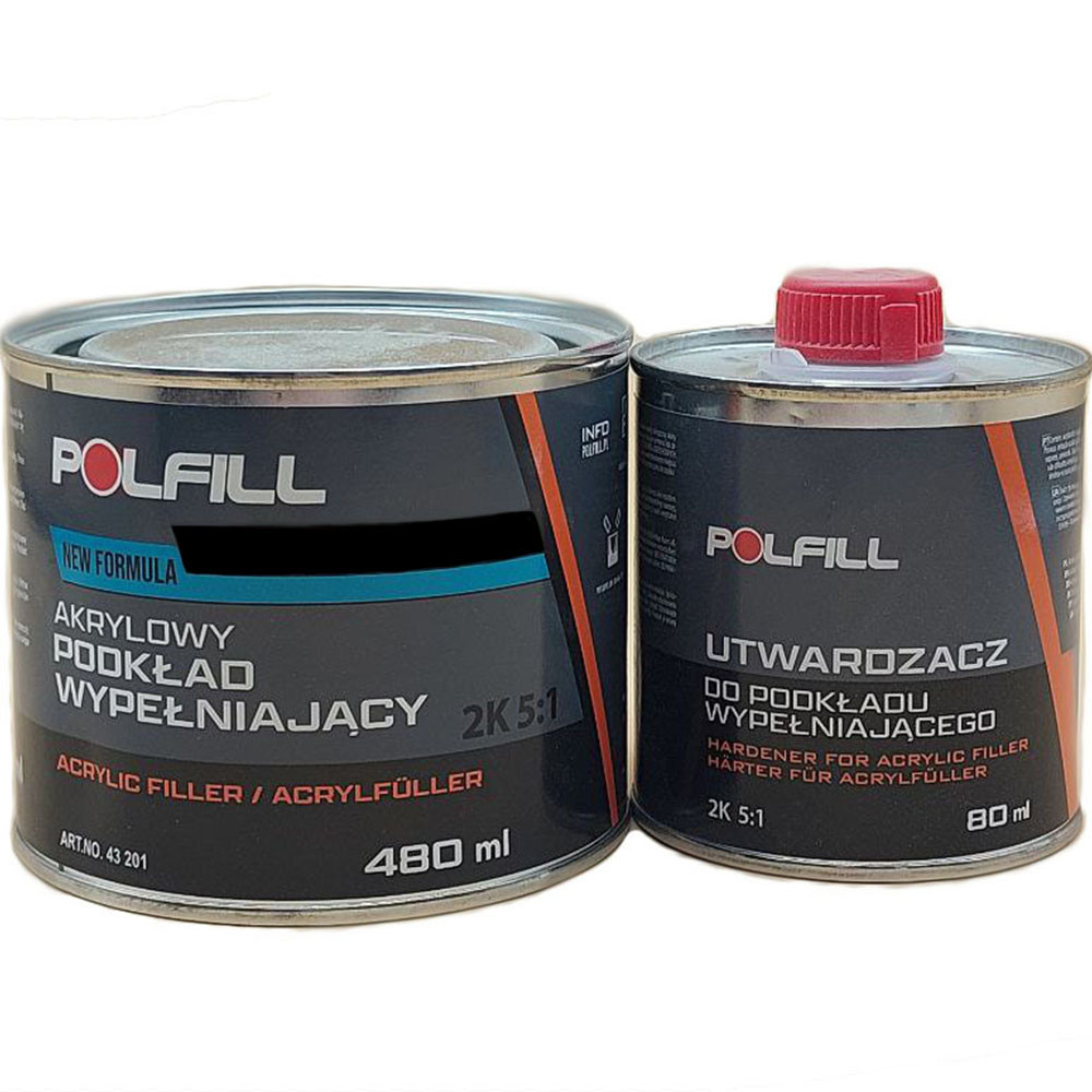 Грунт акриловий 5:1 2K Eco сірий 400мл+80мл затв. Polfill Київ - фото 1