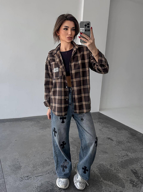 Жіноча картата сорочка (з накатом) 48-50, карта 33 Одеса - фото 2