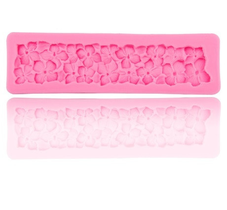 Молд силиконовый Цветочки 175 на 50 мм розовый Киев - изображение 5
