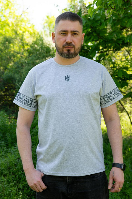 Футболка чоловіча з вишивкою бавовняний топ Київ - фото 4