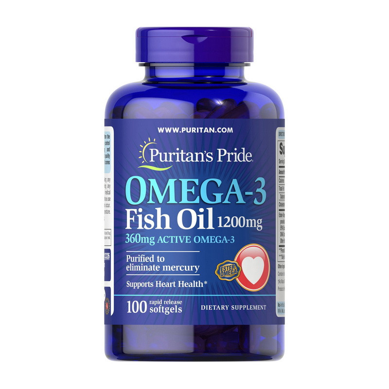 Omega-3 Fish Oil 1200 mg (360 mg Active Omega-3) 100 softg Луцк - изображение 1