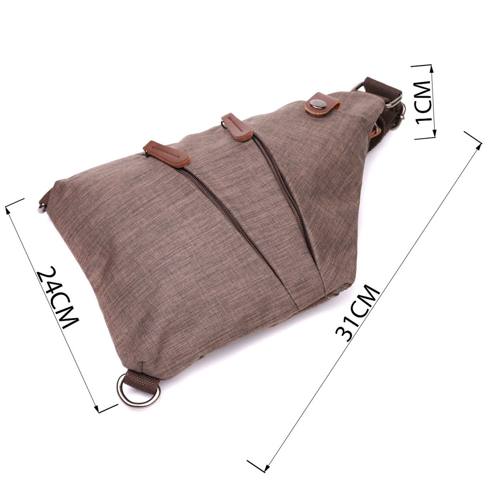 Замечательная сумка через плечо для мужчин из текстиля Vintage 22198 Песочный Киев - изображение 4