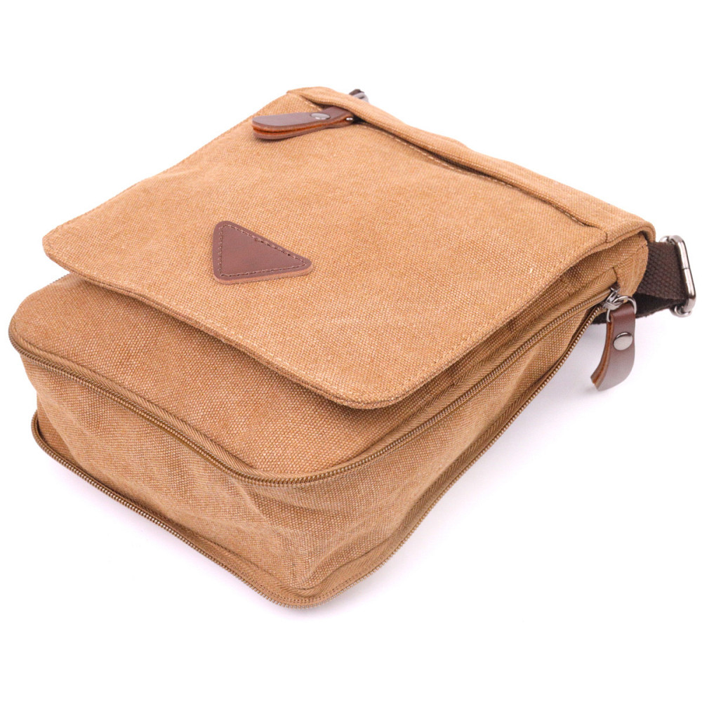 Функциональная мужская сумка из текстиля Коричневая (Vintage) Киев - изображение 7