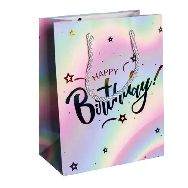 Набір пдарункових пакетів Happy Birthday крафтових 26×10×31.5 см 12 штук HP-10359-16 Коломия - фото 2