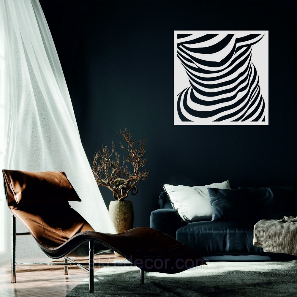 Декоративное настенное Панно «Силуэт женщины», Декор на стену 70*70 см, Белый Киев - изображение 1