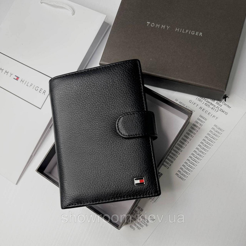 Чоловіче вертикальне брендове портмоне на кнопці TH (6602) Київ - фото 1