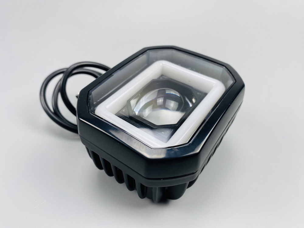 Фара LED квадратна 40W + LED кільце + велика лінза, додаткова протитуманна фара Мукачево - фото 3