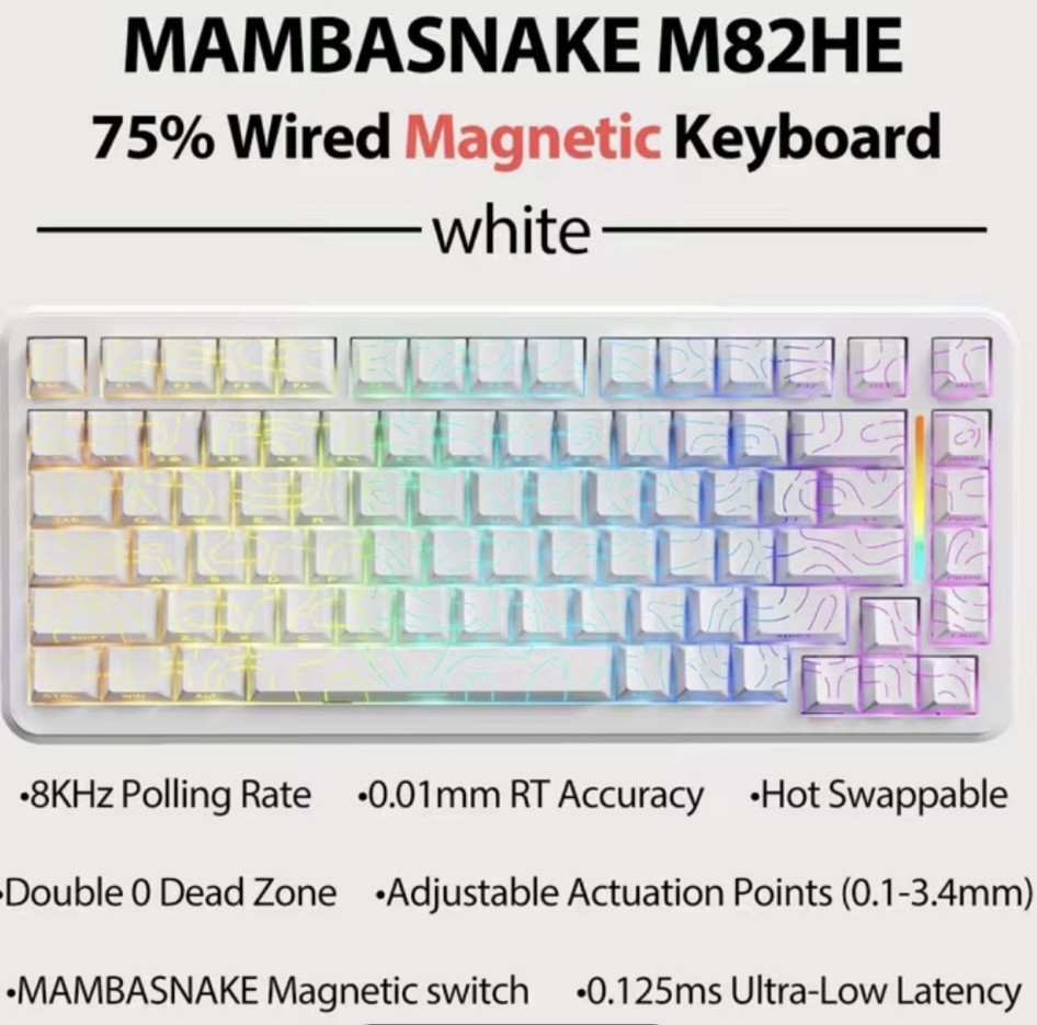 Магнитная клавиатура | клавиатура на белых свечах | MAMBASNAKE M82HE. Харків - фото 7