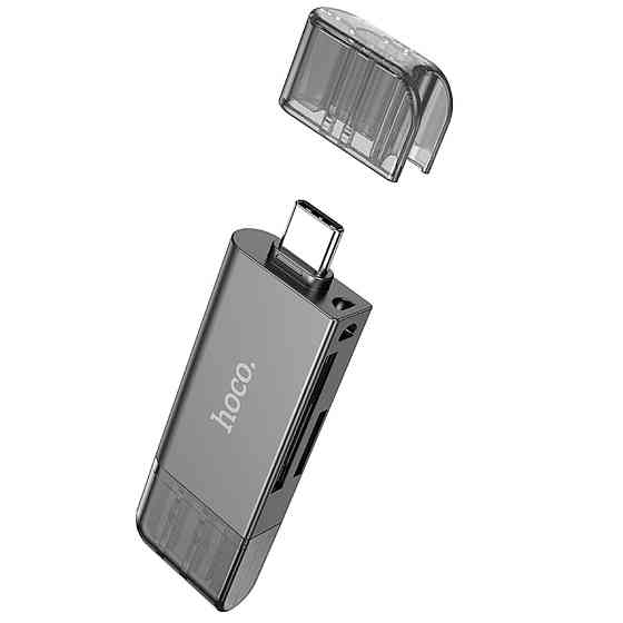 Хаб адаптер переходник HOCO HB39 USB/Type-C 3.0 high-speed card reader Metal Gray 6942007604819 Одесса